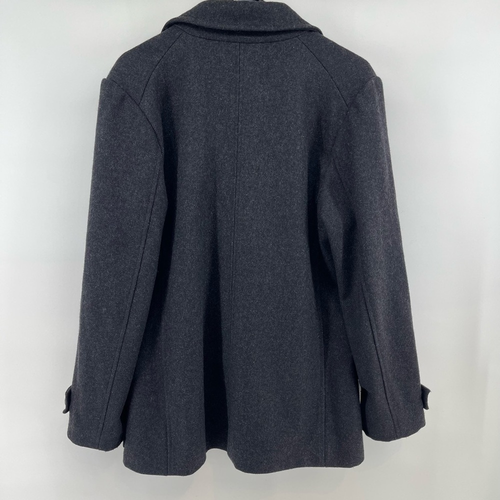 Old Navy Classic Charcoal Gray Peacoat Y2K Wool Warm Winter Womens Lapel Lg - Picture 2 of 10